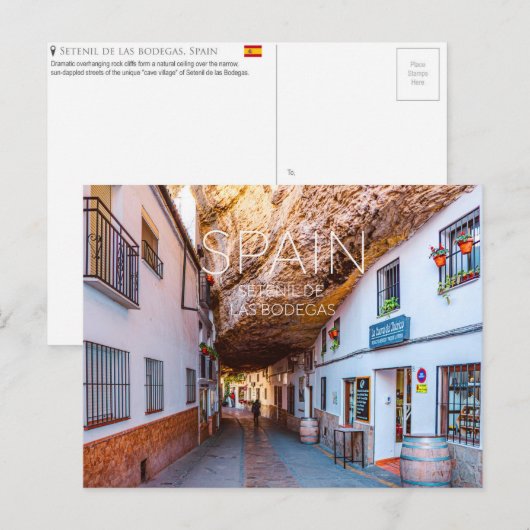 Setenil De Las Bodegas, Spanje Reisansichtkaart Briefkaart (Voorkant / Achterkant)