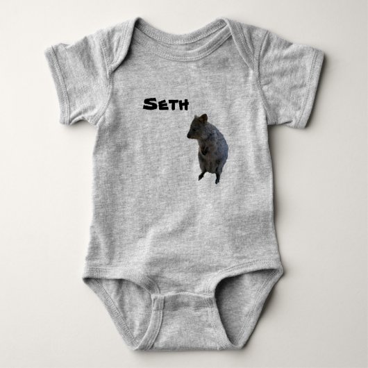 Seth Naam Met Aussie Quokka, Baby Bodysuit (Voorkant)