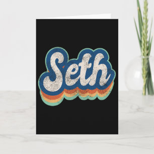 Seth voornaam jongen vintage stijl 70s 80s persoon kaart