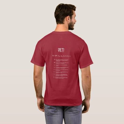 SETI Institute Drake Equation/DNA helix t-shirt (Achterkant volledig)