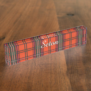 Seton clan Pset Scottish tartan Naambordje
