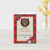 Seton Schotse Clan Tartan & Crest Kaart (Gele Bloem)