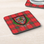 Seton Scottish Clan Tartan & Crest Bier Onderzetter (Linkerzijde)