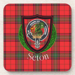 Seton Scottish Clan Tartan & Crest Bier Onderzetter