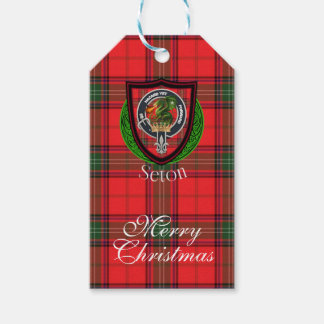 Seton Scottish Clan Tartan & Crest Cadeaulabel