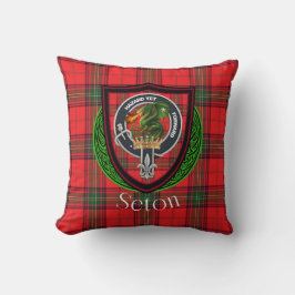 Seton Scottish Clan Tartan & Crest Kussen