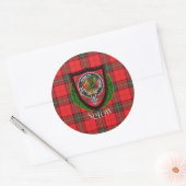 Seton Scottish Clan Tartan & Crest Ronde Sticker (Envelop)