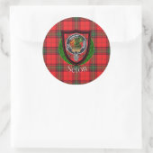 Seton Scottish Clan Tartan & Crest Ronde Sticker (Tas)
