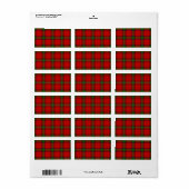 Seton tartan rode groene vlecht etiket (Full Sheet)