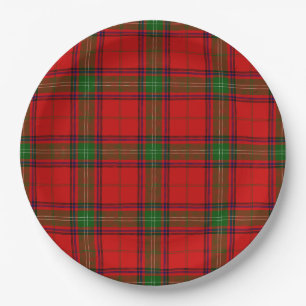 Seton tartan rood groen geruit papieren bordje