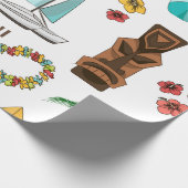 setpatroon van Hawaiiaanse pictogrammen en symbol Cadeaupapier (Hoek)