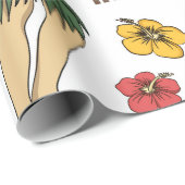 setpatroon van Hawaiiaanse pictogrammen en symbol Cadeaupapier (Rol Hoek)