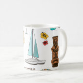  setpatroon van Hawaiiaanse pictogrammen en symbol Koffiemok (Voorkant rechts)