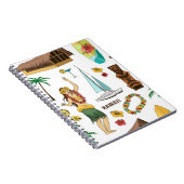 setpatroon van Hawaiiaanse pictogrammen en symbol Notitieboek (Rechterzijde)