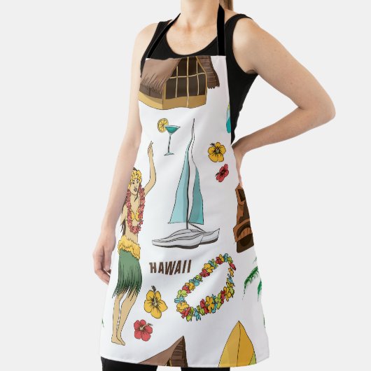 setpatroon van Hawaiiaanse pictogrammen en symbol Schort (Insitu)