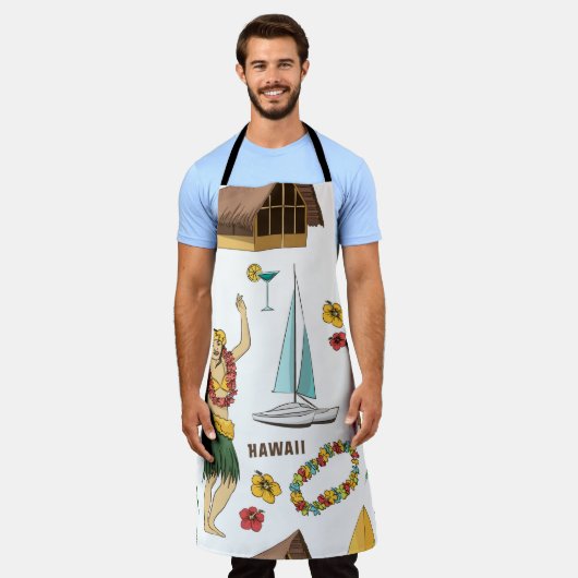  setpatroon van Hawaiiaanse pictogrammen en symbol Schort (Gedragen)