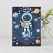 sets Planet Alien Stars Space Galaxy 1e Verjaardag Kaart (Staand voorkant)