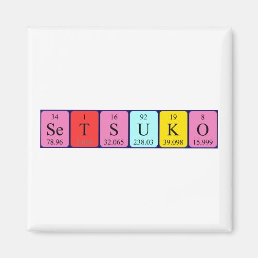 Setsuko periodieke tabelnaam magnet (Voorkant)