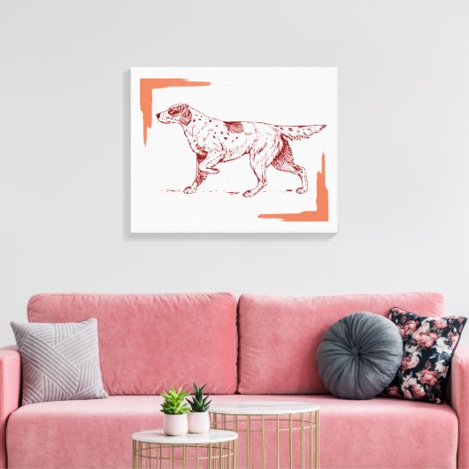 Setter dog canvas afdruk (Insitu (Woonkamer))