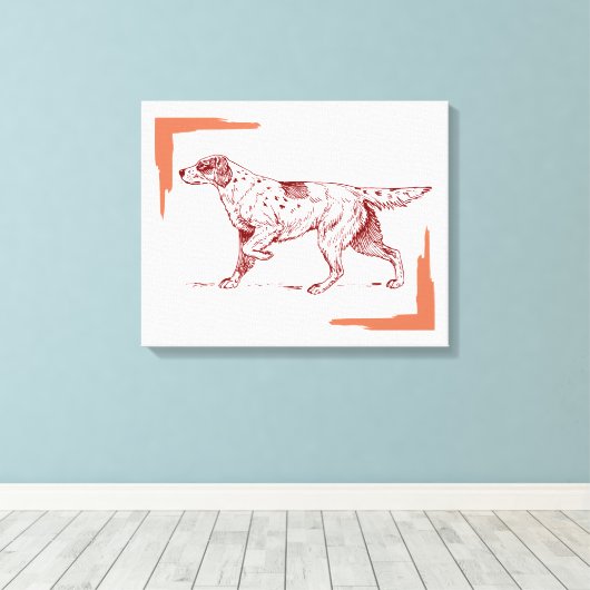 Setter dog canvas afdruk (Insitu (Houten vloer))