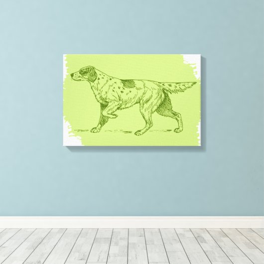 Setter dog canvas afdruk (Insitu (Houten vloer))