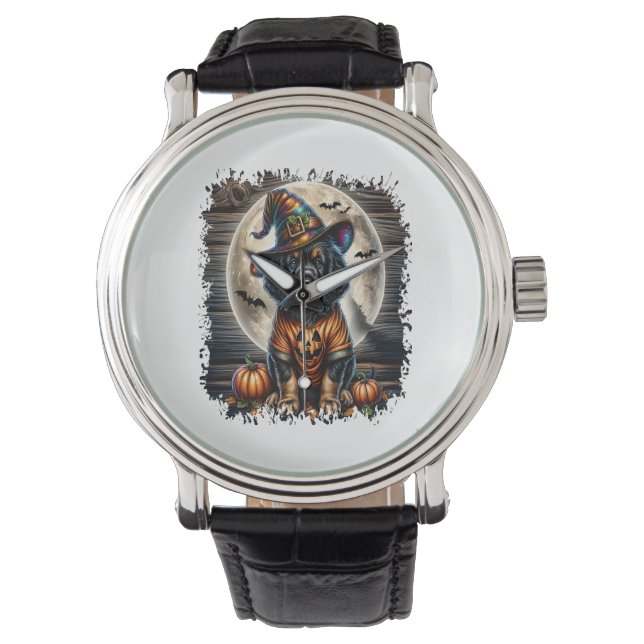 Setter Dog Halloween Square Horloge (Voorkant)