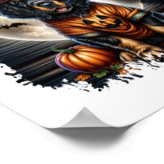 Setter Dog Halloween Square Poster (Hoek)