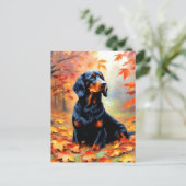 Setter Dog in Herfst Briefkaart (Staand voorkant)