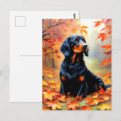 Setter Dog in Herfst Briefkaart (Voorkant / Achterkant)