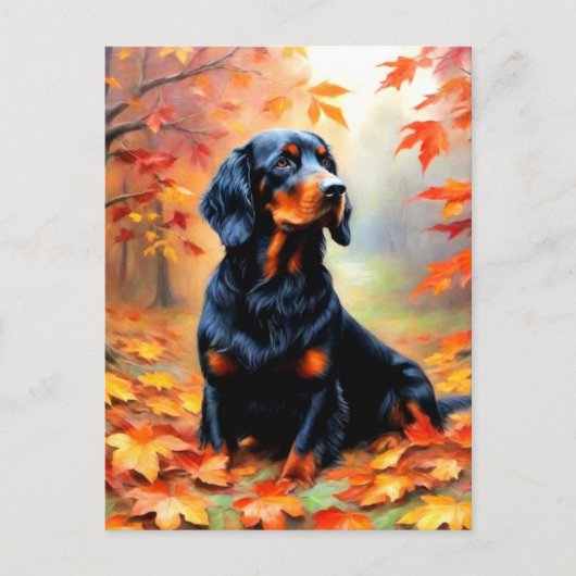 Setter Dog in Herfst Briefkaart (Voorkant)