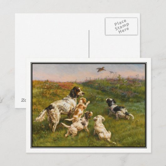 Setter en Pups van Edmund Henry Osthaus Briefkaart (Voorkant / Achterkant)