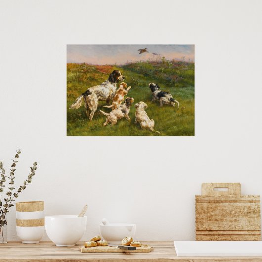 Setter en Pups van Edmund Henry Osthaus Poster (Keuken)