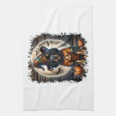 Setter Hond Halloween Vierkant Theedoek (Verticaal)