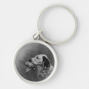 Setter met Grouse Sleutelhanger