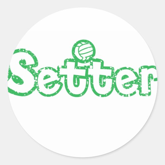Setter Volleyball Ronde Sticker (Voorkant)
