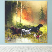 Setters Family Canvas Afdruk (Insitu (Houten vloer))