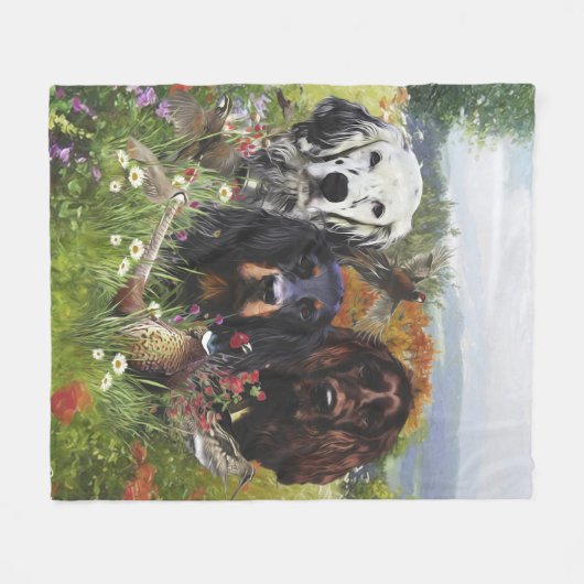 Setters Family Fleece Deken (Voorkant (Horizontaal))