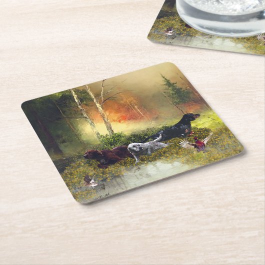 Setters Family Kartonnen Onderzetters (Schuin)