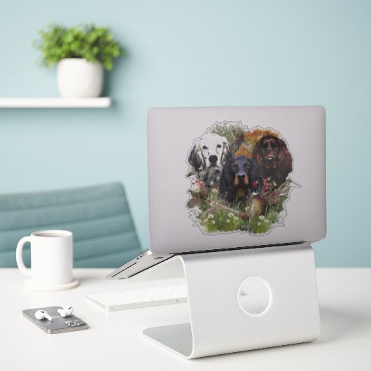 Setters Family Sticker (Laptop op bureau)