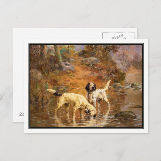 Setters in a Cooling Stream by Percival Rosseau Briefkaart (Voorkant / Achterkant)