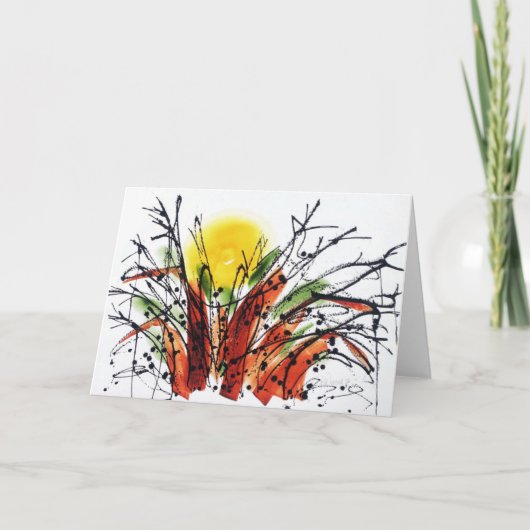 Settin in de Boom Notecard van de Baobab th Kaart (Voorkant)