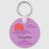 Setting Sun with Purple Clouds: Lavender Sleutelhanger (Achterkant)