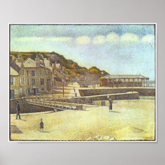 Seurat-Bridge en Port of Port-en-Bessin Poster (Voorkant)