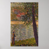 Seurat: De ochtendwandeling (de Seine in Courbevoi Poster (Voorkant)