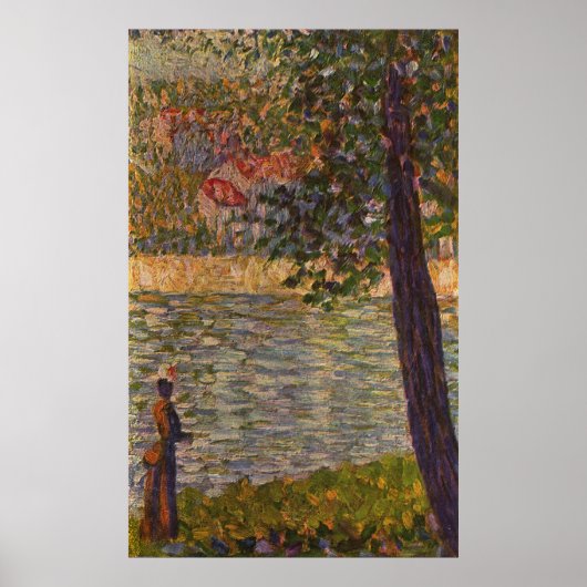 Seurat: De ochtendwandeling (de Seine in Courbevoi Poster (Voorkant)
