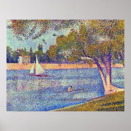Seurat - De Seine in de Grand Jatte, Lente Poster (Voorkant)