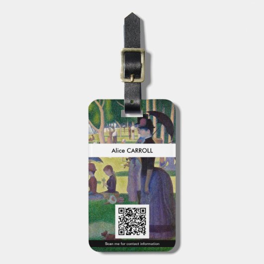 Seurat - een zondag op La Grande Jatte - QR-code Bagagelabel (Voorkant verticaal)
