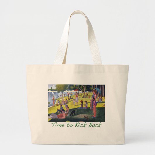 Seurat Parody Bag Grote Tote Bag (Voorkant)