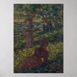 Seurat vrouw in het park poster