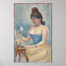 Seurat vrouw poedert zichzelf poster